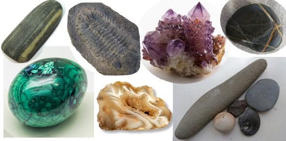 a selection of rocks and minerals