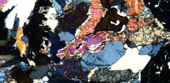 close up photo of an Eclogite thin section 