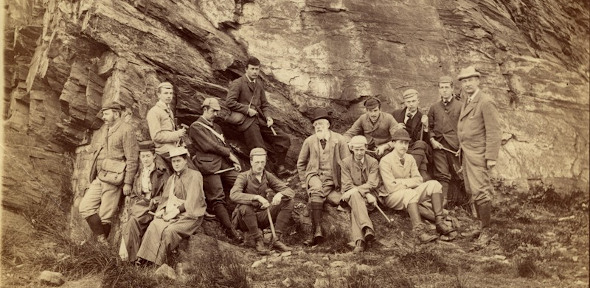 Historic photo with a group of geologists